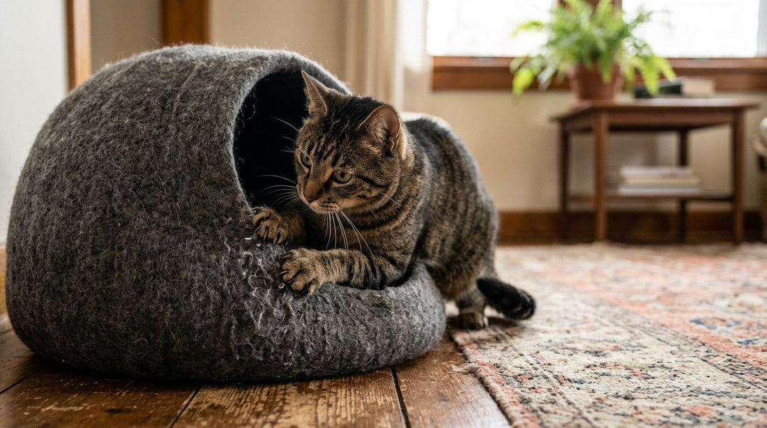 How to stop a cat from scratching a cave bed