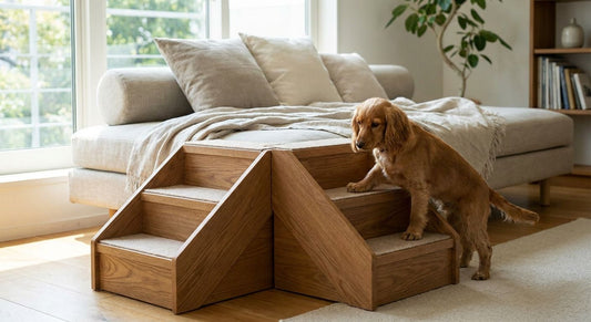 Pet stairs for daybeds and low-profile furniture