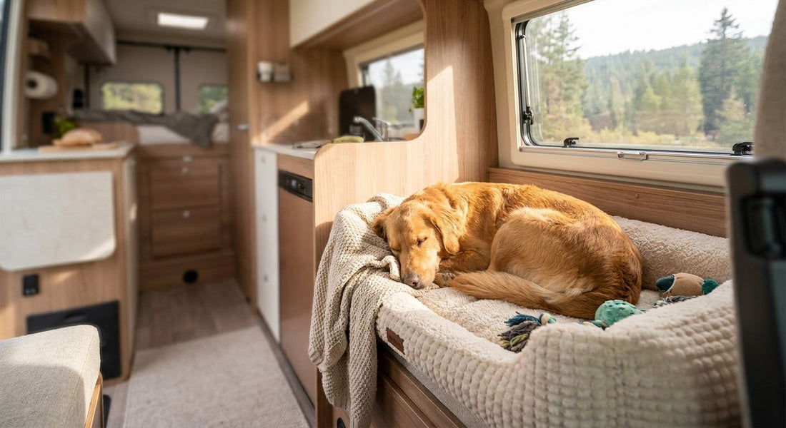 Cozy pet beds for RV life and van life with pets