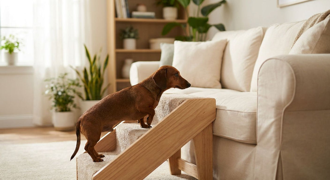 Pet stairs for dachshunds and other short-legged breeds