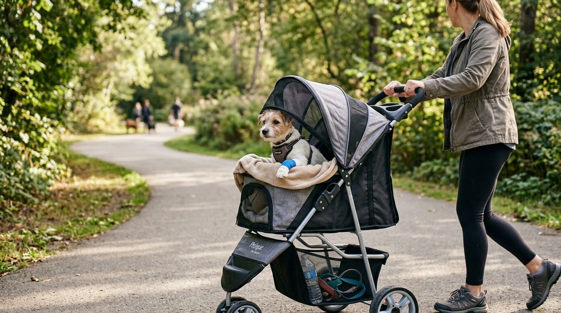 How to use a pet stroller during vet-prescribed rehab walks