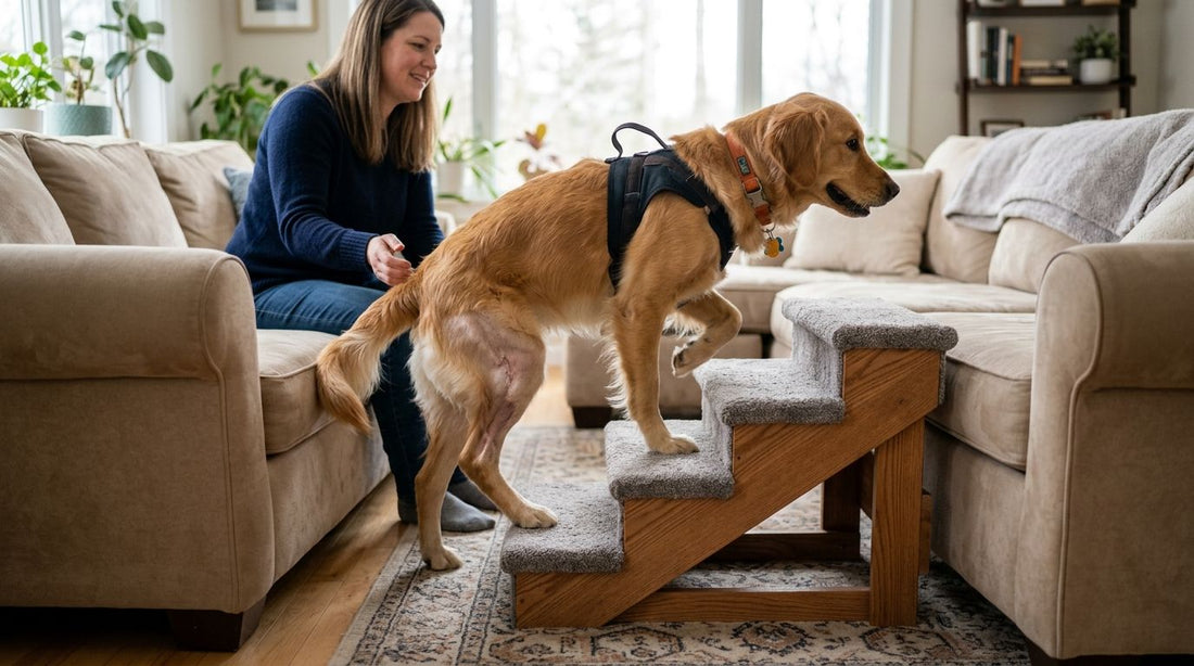 How to use pet stairs during ACL or TPLO recovery