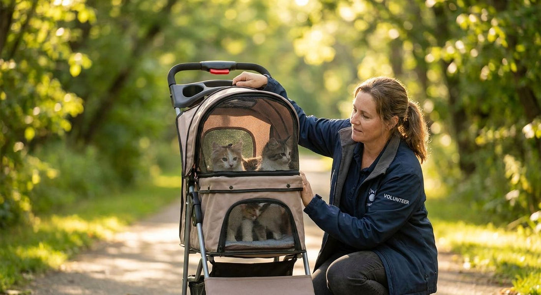 Cat strollers for foster kittens and rescue volunteers