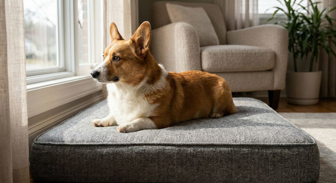 Orthopedic dog beds for corgis and short-legged breeds