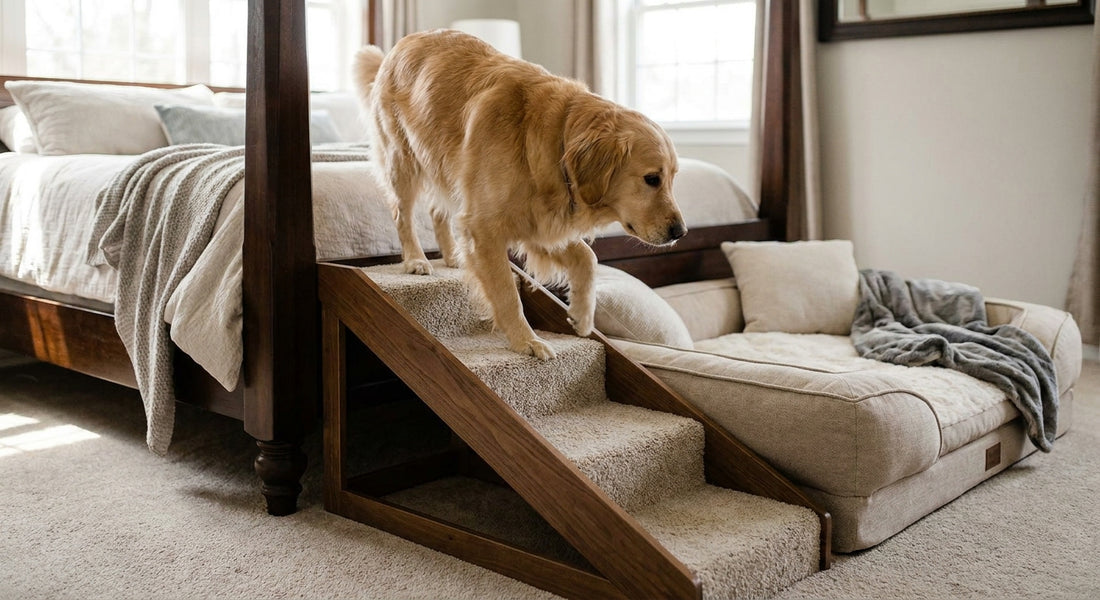 Dog beds with stairs for tall bed frames