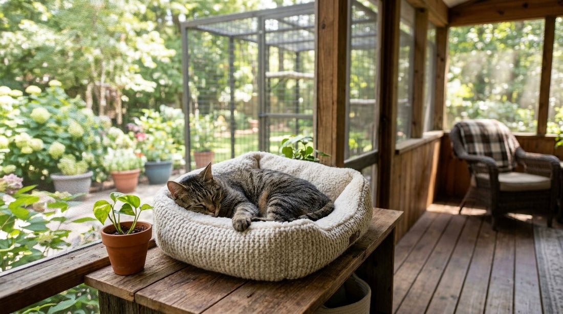 Cozy pet beds for outdoor catios and screened porches