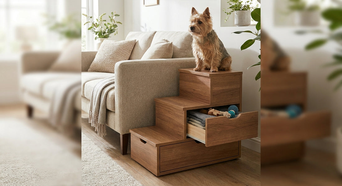 Pet stairs with storage for small apartments