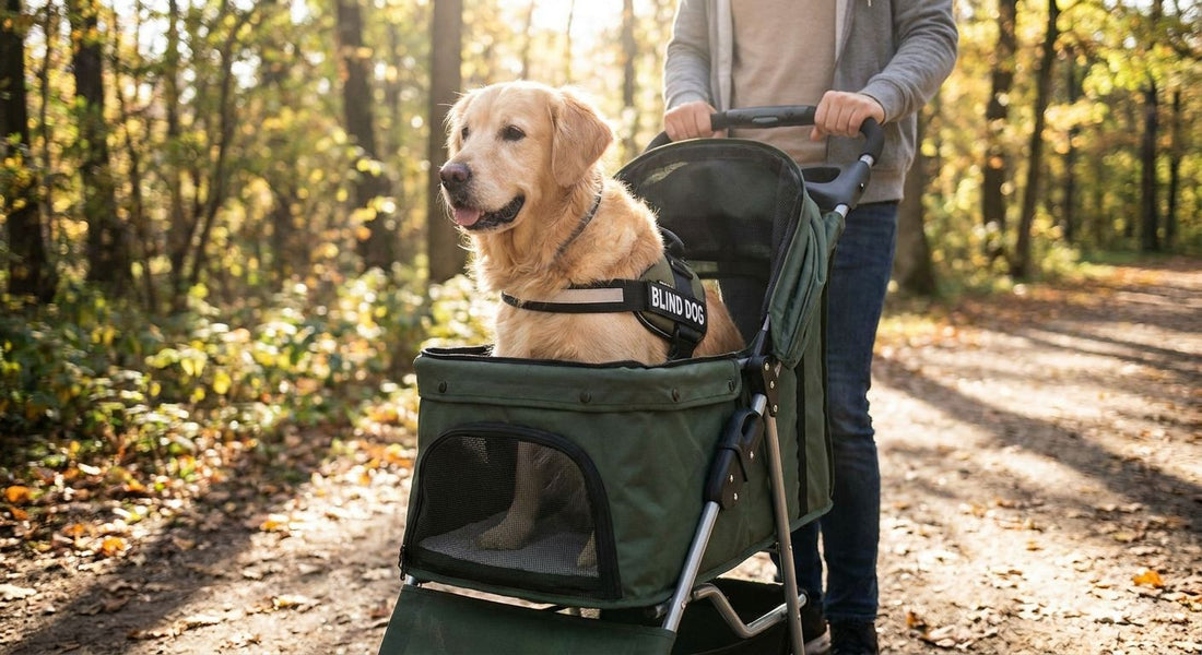 Dog strollers for blind and visually impaired dogs