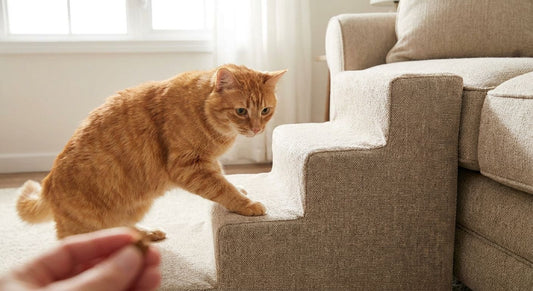 How to introduce a cat to pet stairs