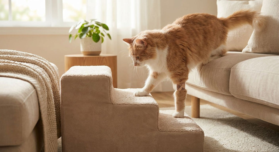 Pet stairs for cats recovering from surgery