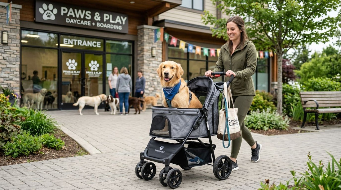Dog strollers for daycare and boarding transport