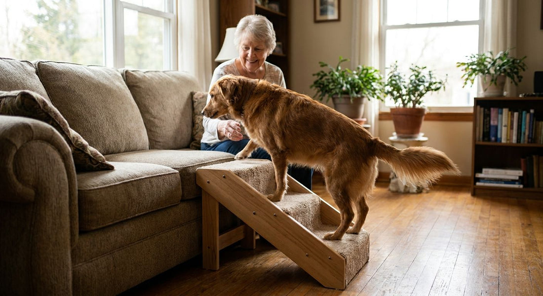 Pet stairs for owners who can't lift their dog