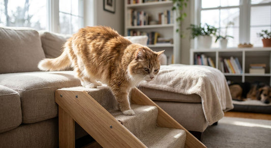 Pet stairs for elderly cats with mobility issues
