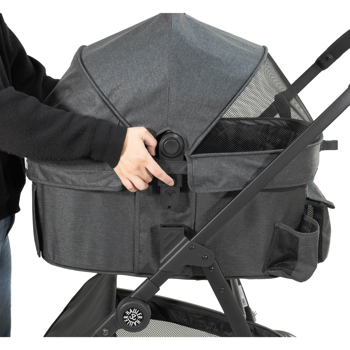 Hauler pet stroller carrier in charcoal