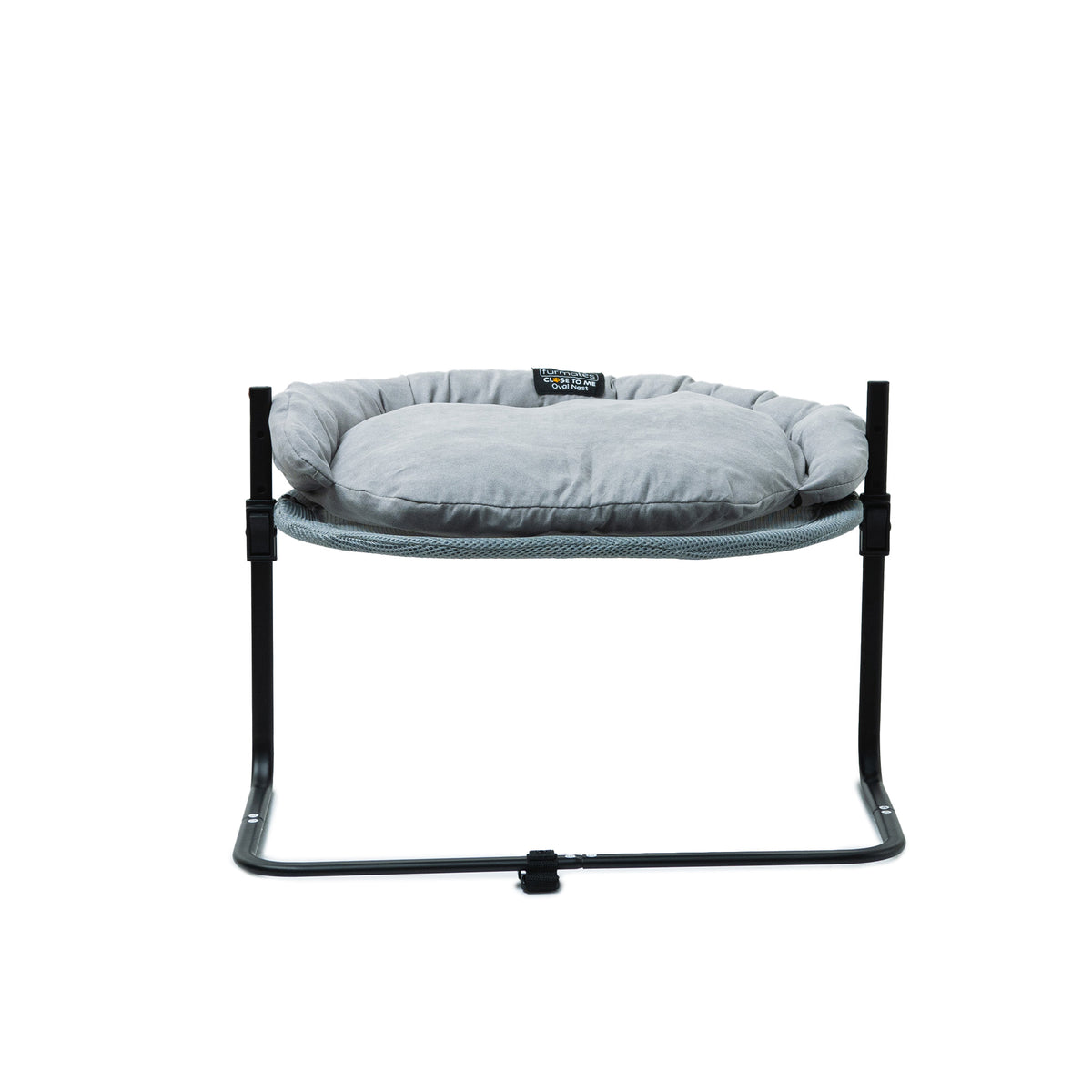 Oval bedside pet bed side view